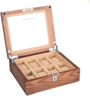 Display Box North American ash Wood Pure Solid Wood Skylight Watch Box Bracelet Jewelry Display Storage Box consistently Dustproof Watch Storage Box with Lock 8 Watch Collection 