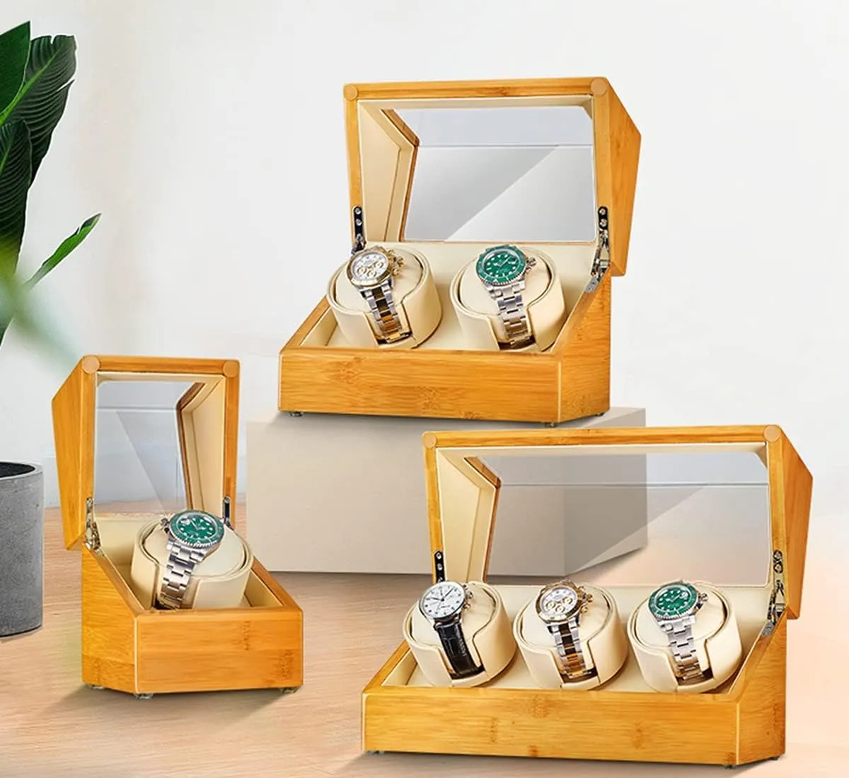 Display Box With Quiet Mabuchi Motor Flexible Watch Pillows Fit Lady And Man Watches (Size : 1 0) High End Automatic Watch Winder For 1/2/3 Watches Bamboo gourmet intelligible corpse genial Wood Watches 