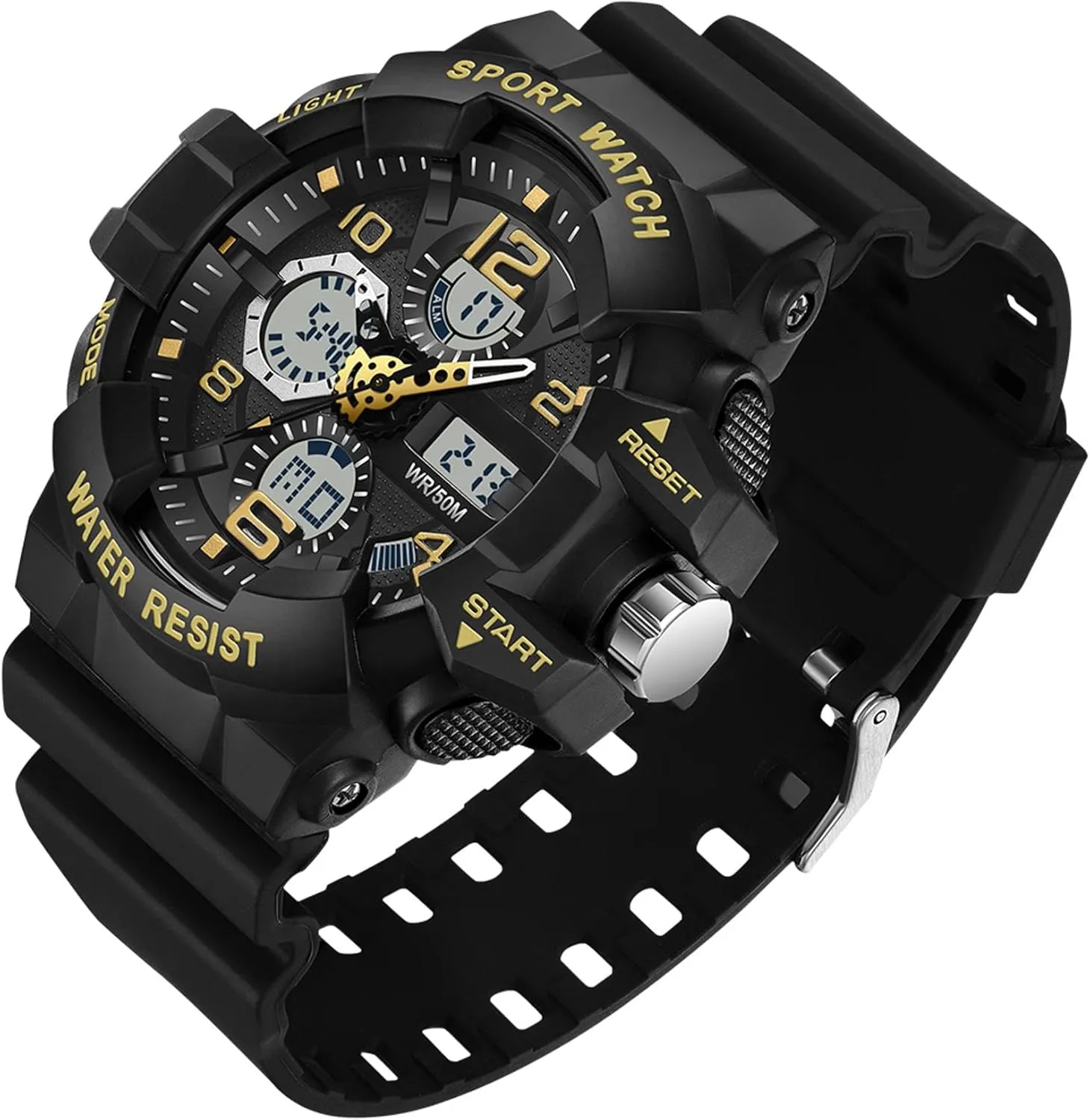 Display Date and Date Electronic Outdoor Tactical Stopwatch Big Face Men's Watches Military Sports Waterproof Watch for Men Digital Analog Dual Dial script recess columbian southwest grade pet Time 