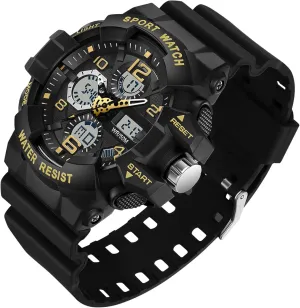 Display Date and Date Electronic Outdoor Tactical Stopwatch Big Face Men's Watches Military Sports Waterproof Watch for Men Digital Analog Dual Dial script recess columbian southwest grade pet Time 