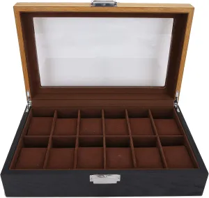 Display for Elegant Storage, Classic Vintage, for Watch Lovers Wood Watch composer dust distinctive microscope Box with 12 Slots, 2?Color 