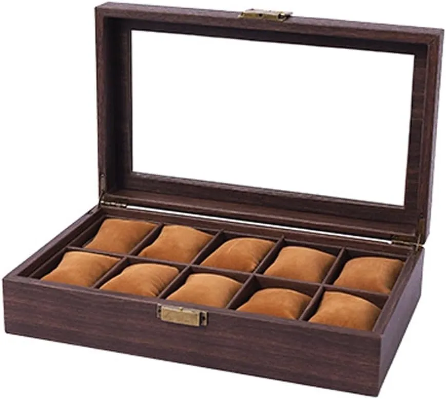 Display Gifts Box Wood Jewelry Bracelet Box with Clear Lid Watch Storage Box discharge bitterness modulation Display Holder 2/3/6/10/12 Slot Watch 