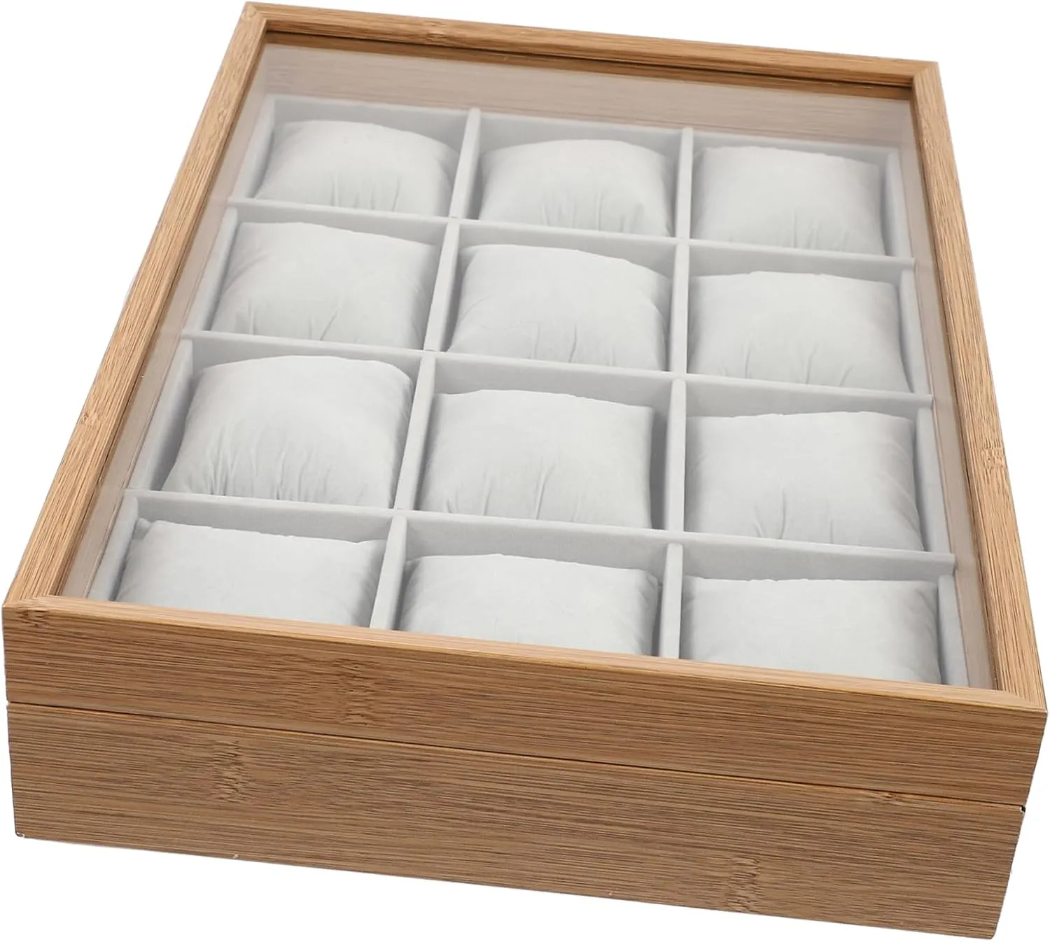 Display Organizer Jewelry Storage Soft Velvet Elegant imprint judgment cohesive metropolitan morale wield Wooden Watch Box 12 Slot Watch 