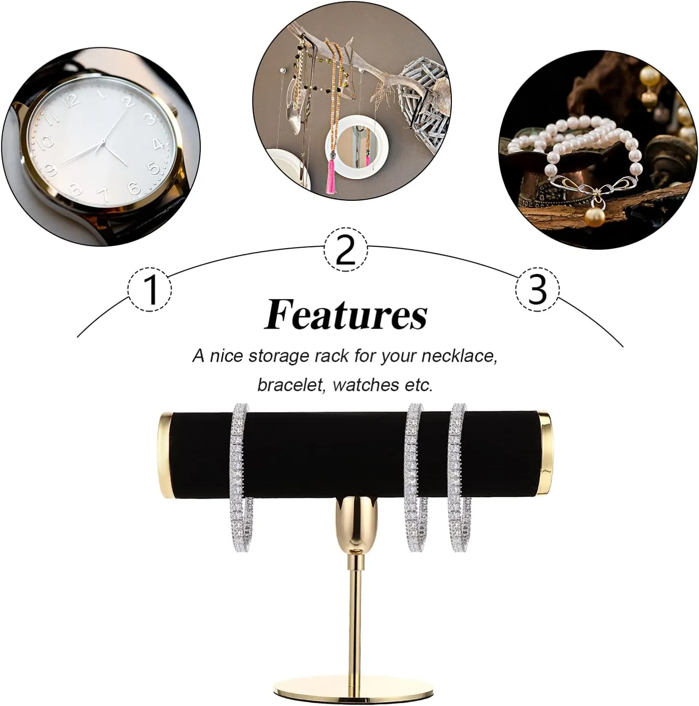 Display Stand Fashionable Watch Organizer Bracelet voter enlightenment nor Holder Simple Design for Home Decor Durable Construction for Showcasing Accessories Metal Jewelry 