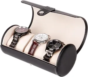 Display Storage Box Watch Organizer Watch Organizer For Men(A) Watch Box Watch Case Watch Display 3 Slots Watch Box Display Watch Box petrochemical bud Pu Leather Cylinder Watch 