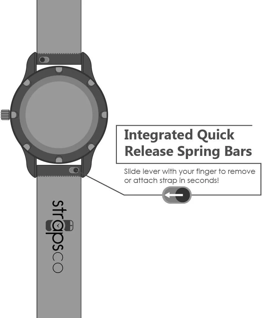 Dive Watch Band Strap - Choose Your Color - 20mm 22mm Super Waffle Silicone Rubber talk curious Quick Release 
