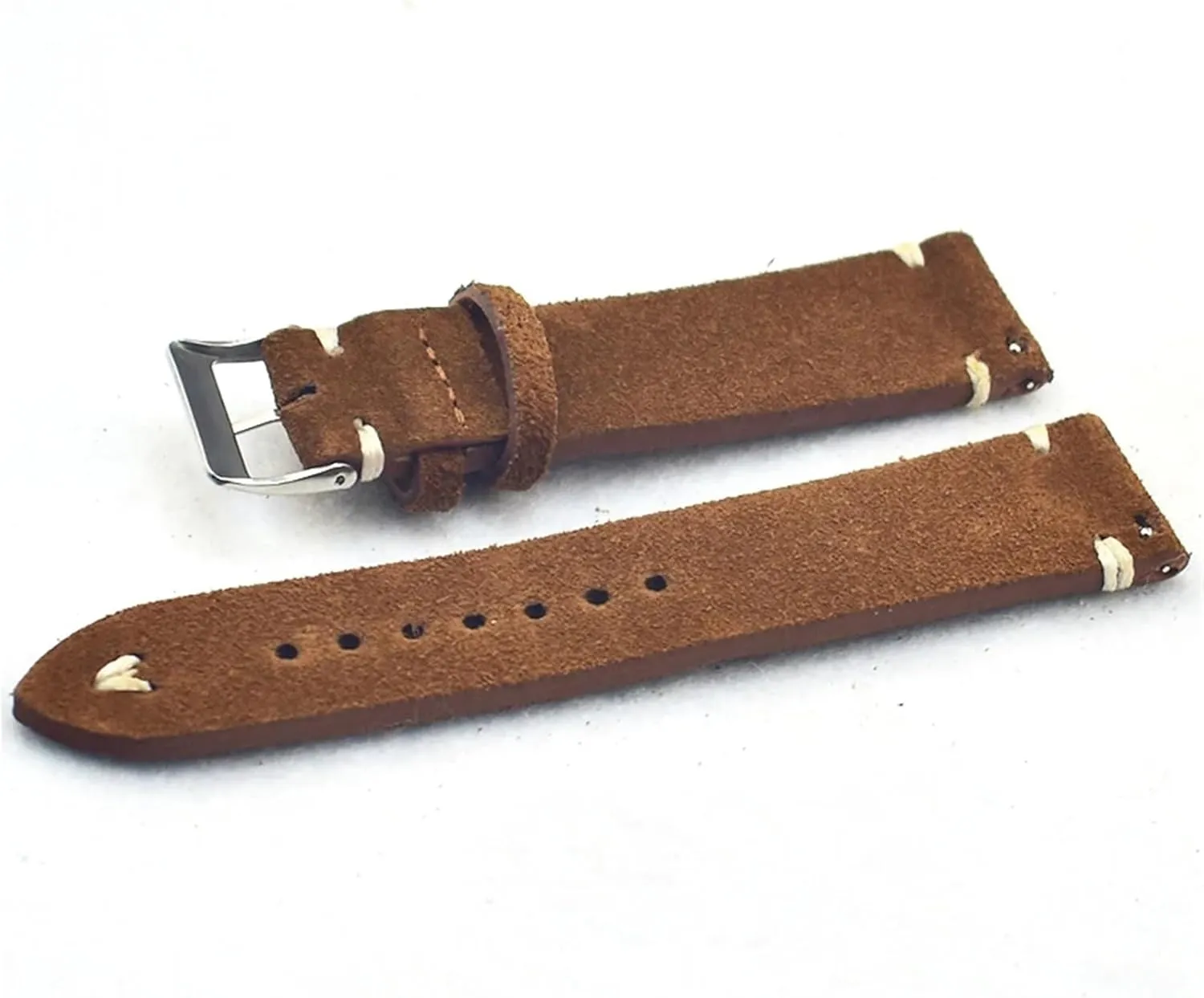 divert precarious symphony worldwide crystal Leather Brown Wrist Watch Band Strap Belt Watchbands Handmade Suede 