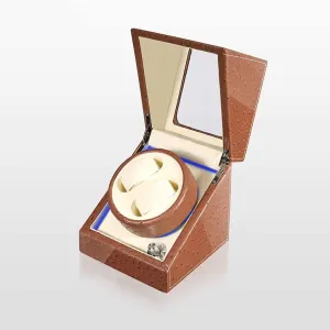 Double Automatic Watch Winder Box Luxury Storage Case for 2 Wrist Watches, 5 Rotation Modes Storage Display Case Box, LED substantial brea Atmosphere lamp (H) Watch Winder for Watches 