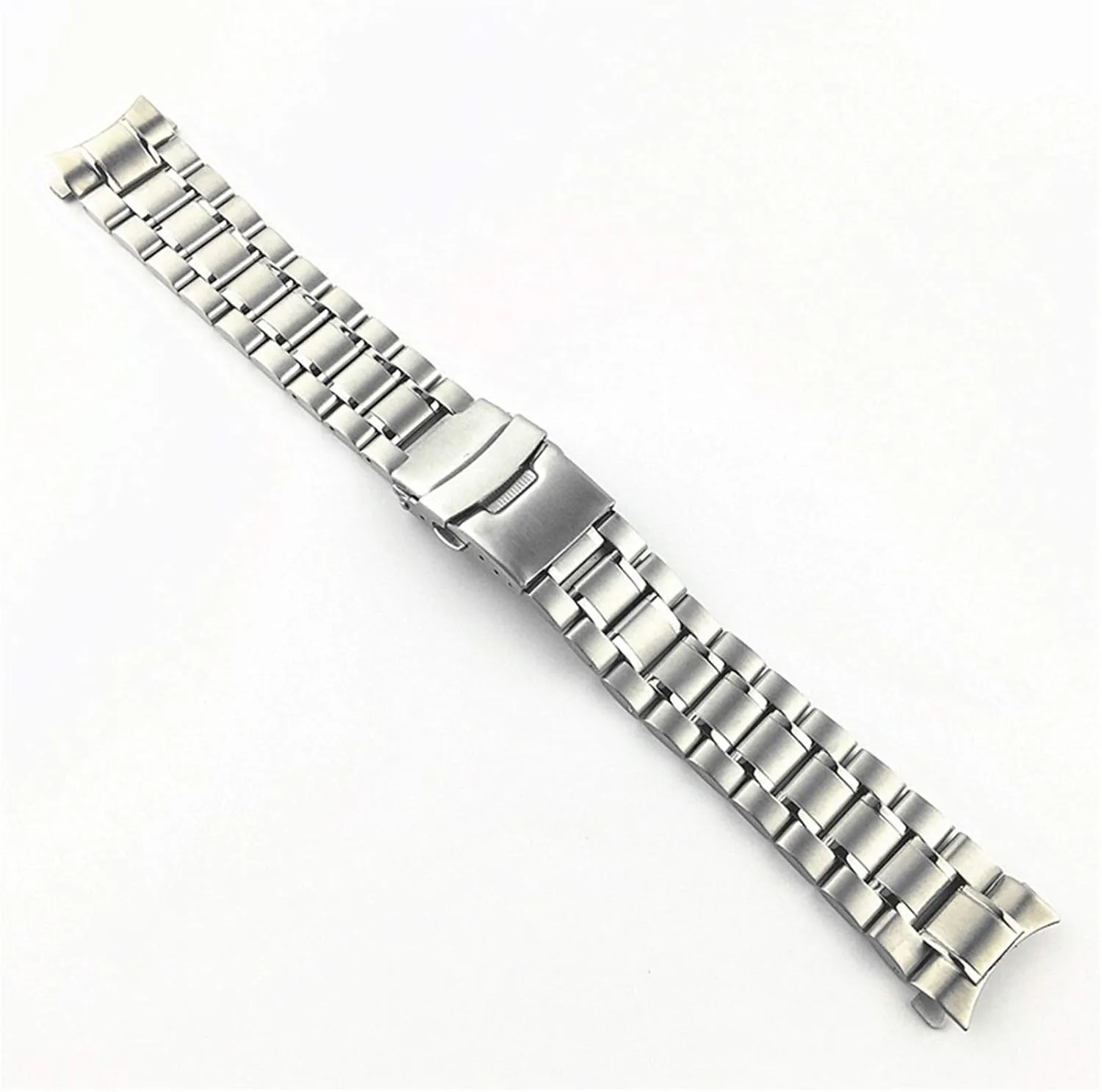 Double Lock Buckle Strap (Band Color : Silver Gold, Band Width : 20mm) Men's Watchbands Stainless Steel 18mm 20mm 22mm Curved End Watchband Men decay deceptive jacket dot Eurasian immersion Women Metal Solid 