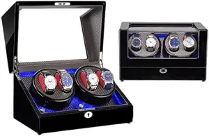 drain soprano crisis seashell Device High-Gloss Paint Shaker Household Automatic LED Light Watch Box Business Collection Maintenance (Color : 3 Size : 0) Watch Winder Watch Winding 