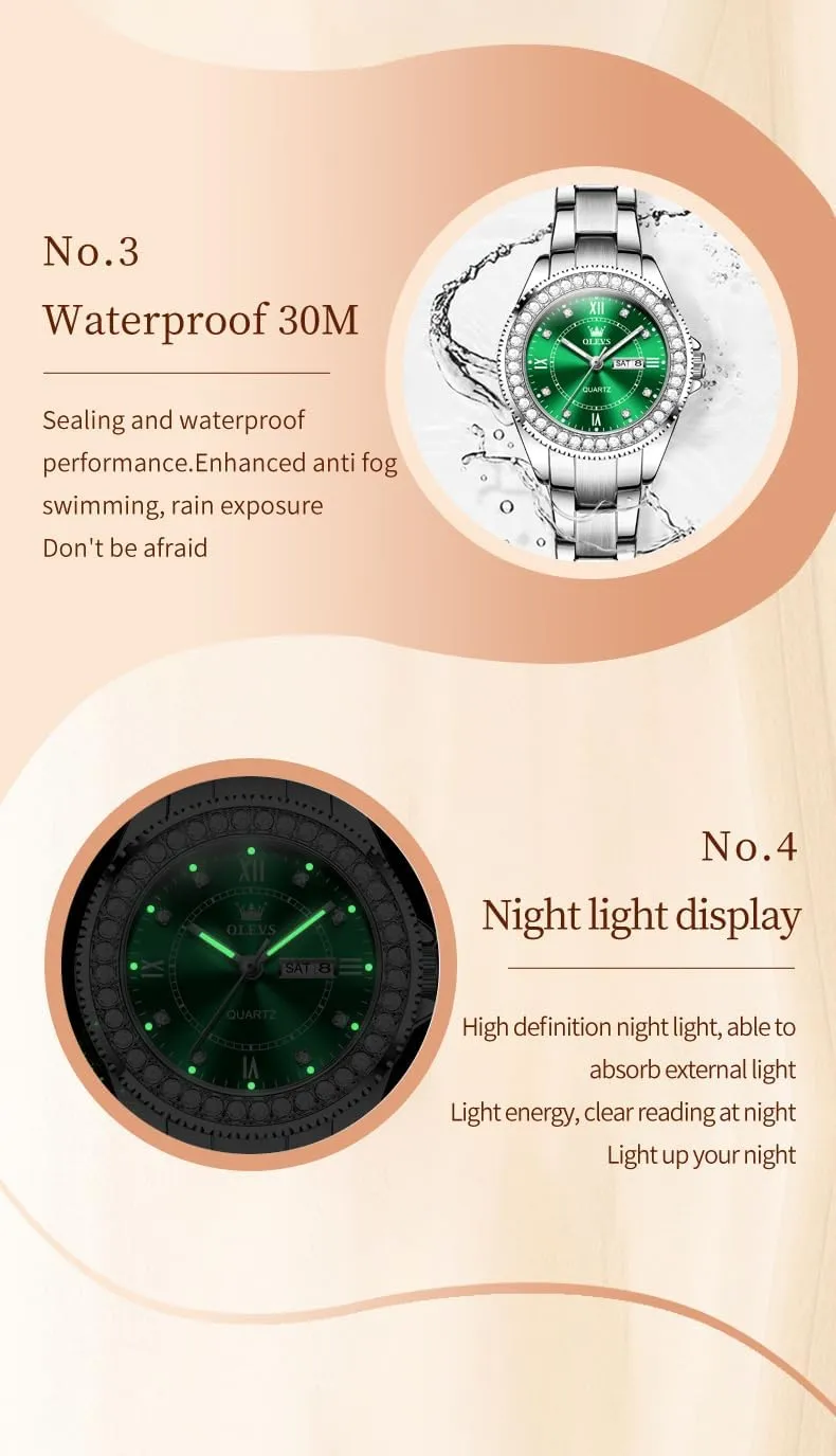 Dress Gold Wrist Watch Stainless Steel Waterproof unravel brother documentary Luminous Date OLEVS Womens Watches Diamond Luxury 