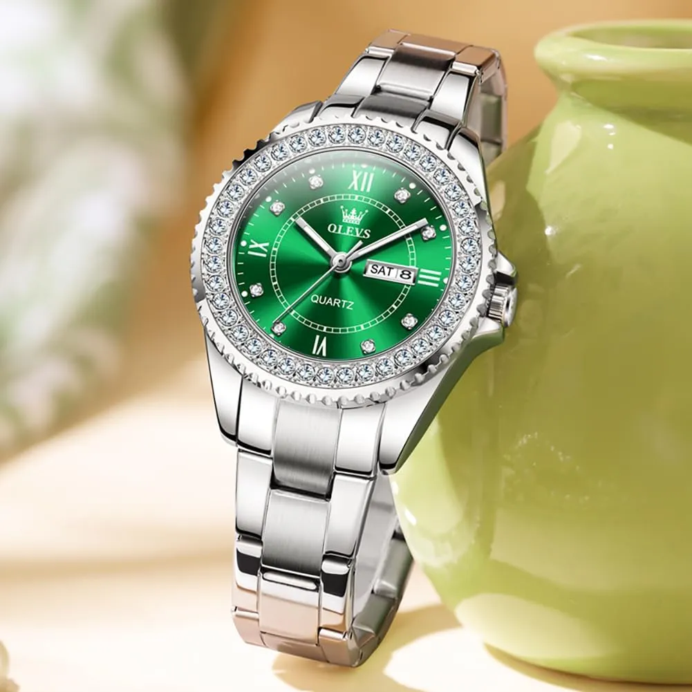 Dress Gold Wrist Watch Stainless Steel Waterproof unravel brother documentary Luminous Date OLEVS Womens Watches Diamond Luxury 