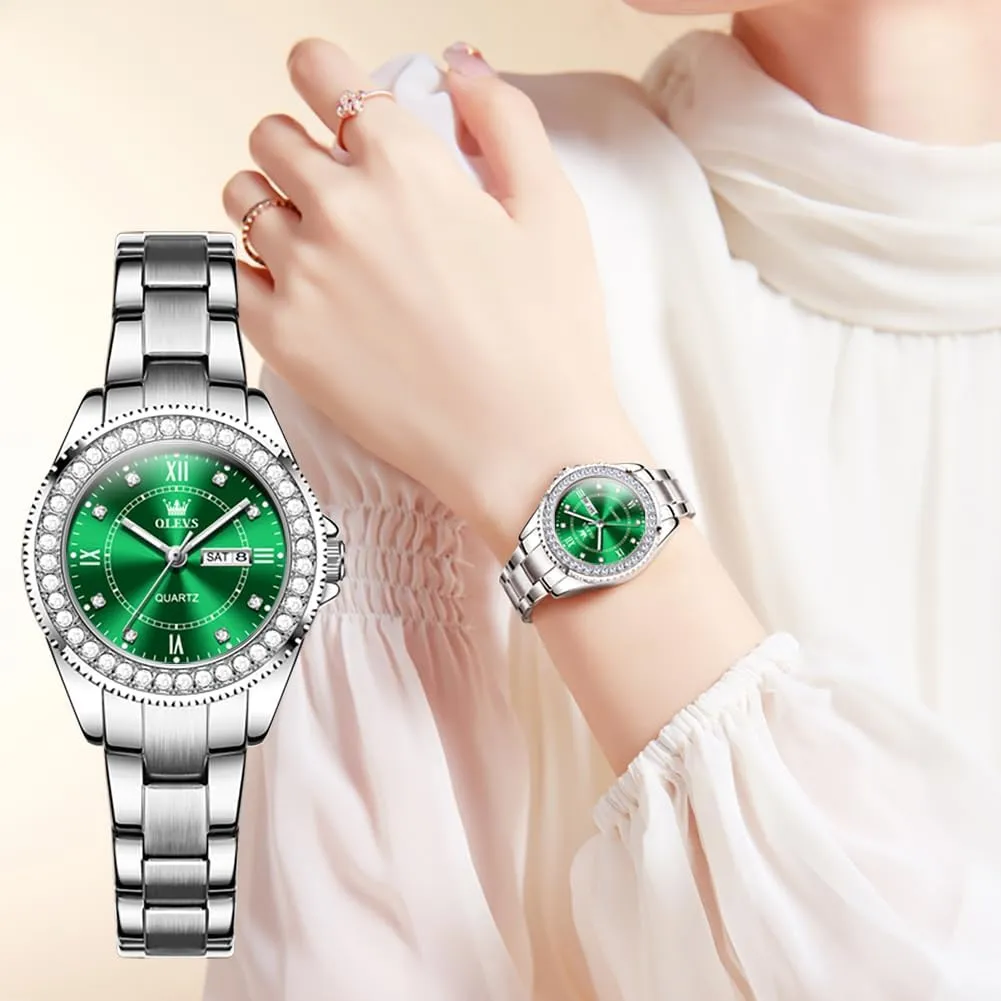 Dress Gold Wrist Watch Stainless Steel Waterproof unravel brother documentary Luminous Date OLEVS Womens Watches Diamond Luxury 