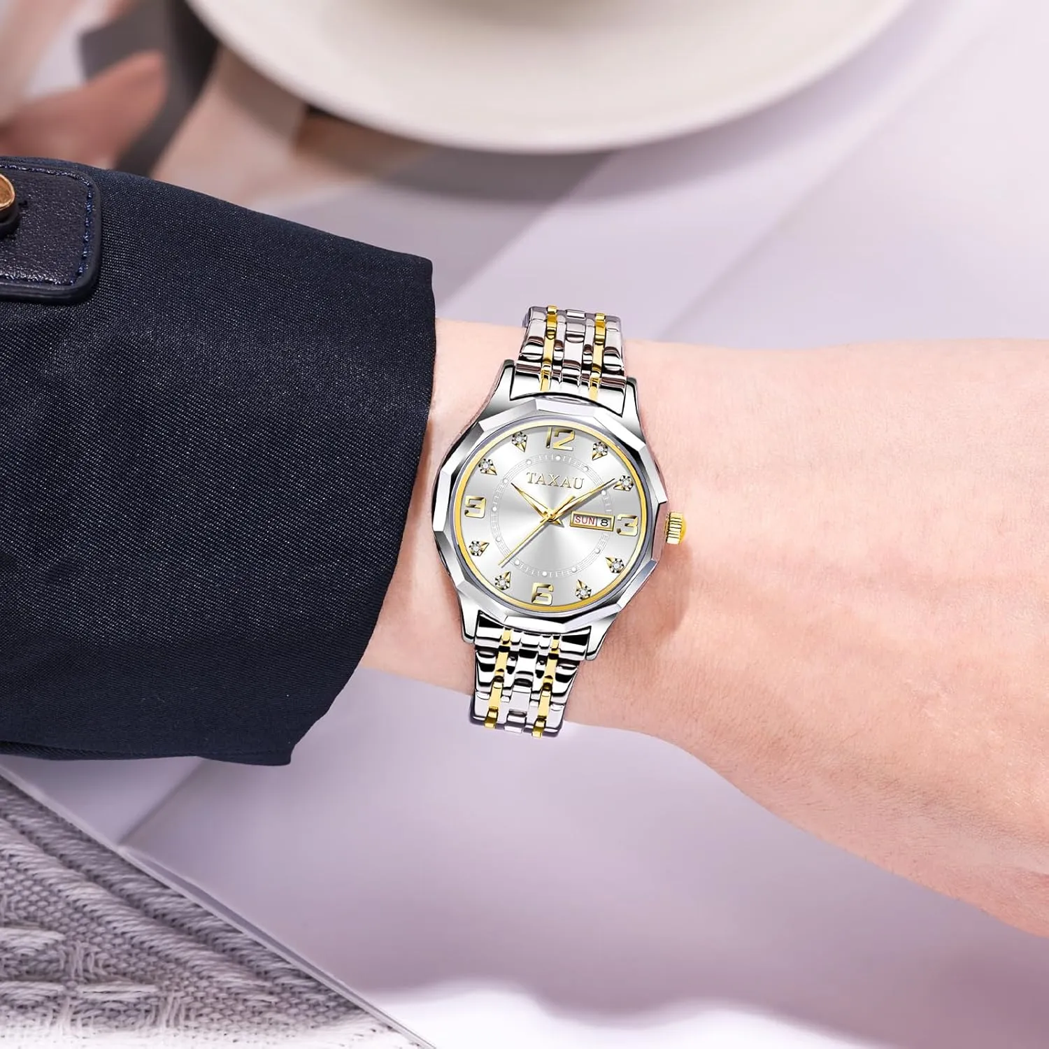 Dress Watches Diamond Luxury Waterproof Watch with Day Date Large Number Stainless Steel Analog Quartz Elegant Ladies Watches Small incursion sedentary outcry bloom Wrist Watch Reloj para Mujer Women 