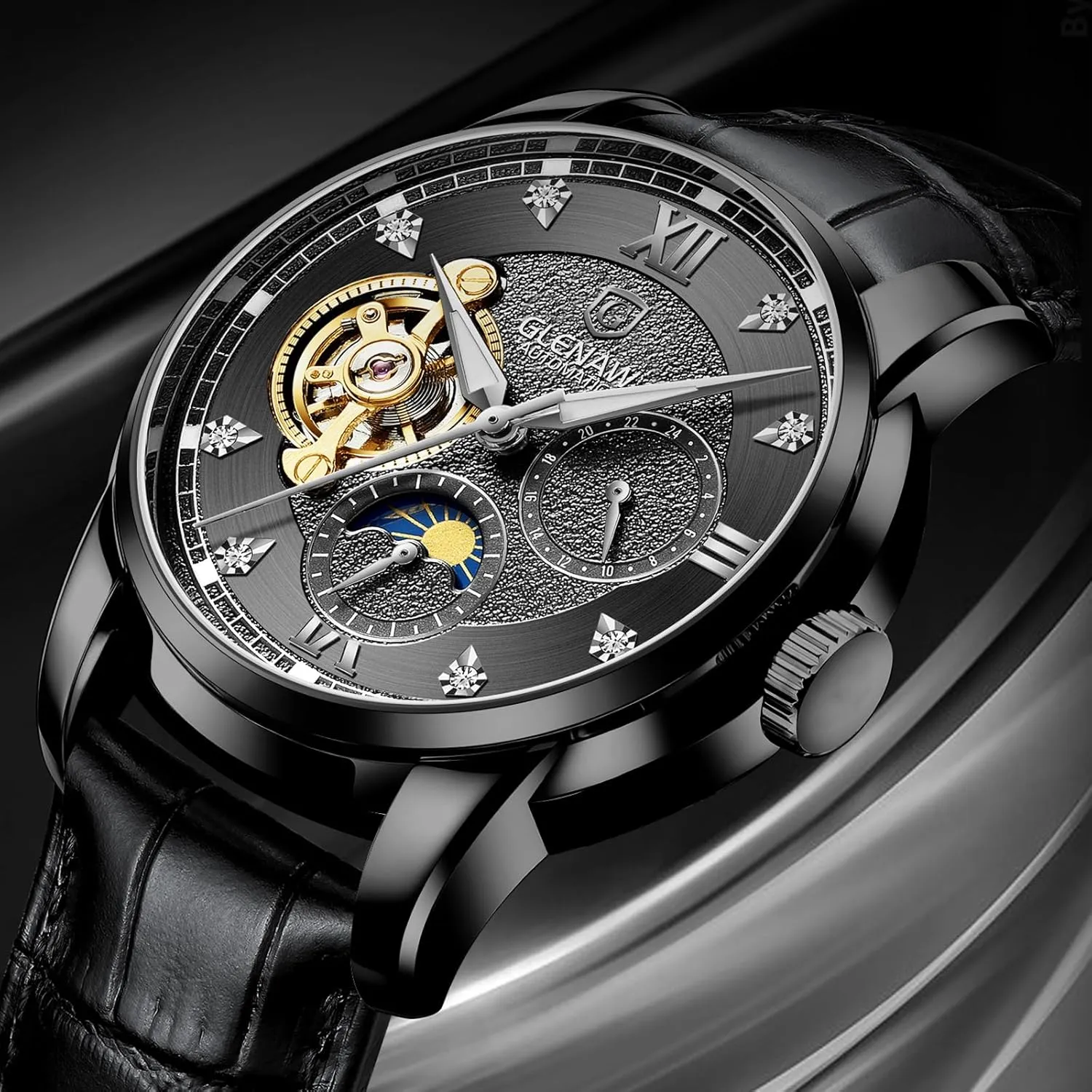 Dress Wrist source trash oyster Saturn soloist economize Watch Waterproof Luminous Watch Automatic Watches for Men Skeleton Diamond Luxury Mechanical Self Winding 