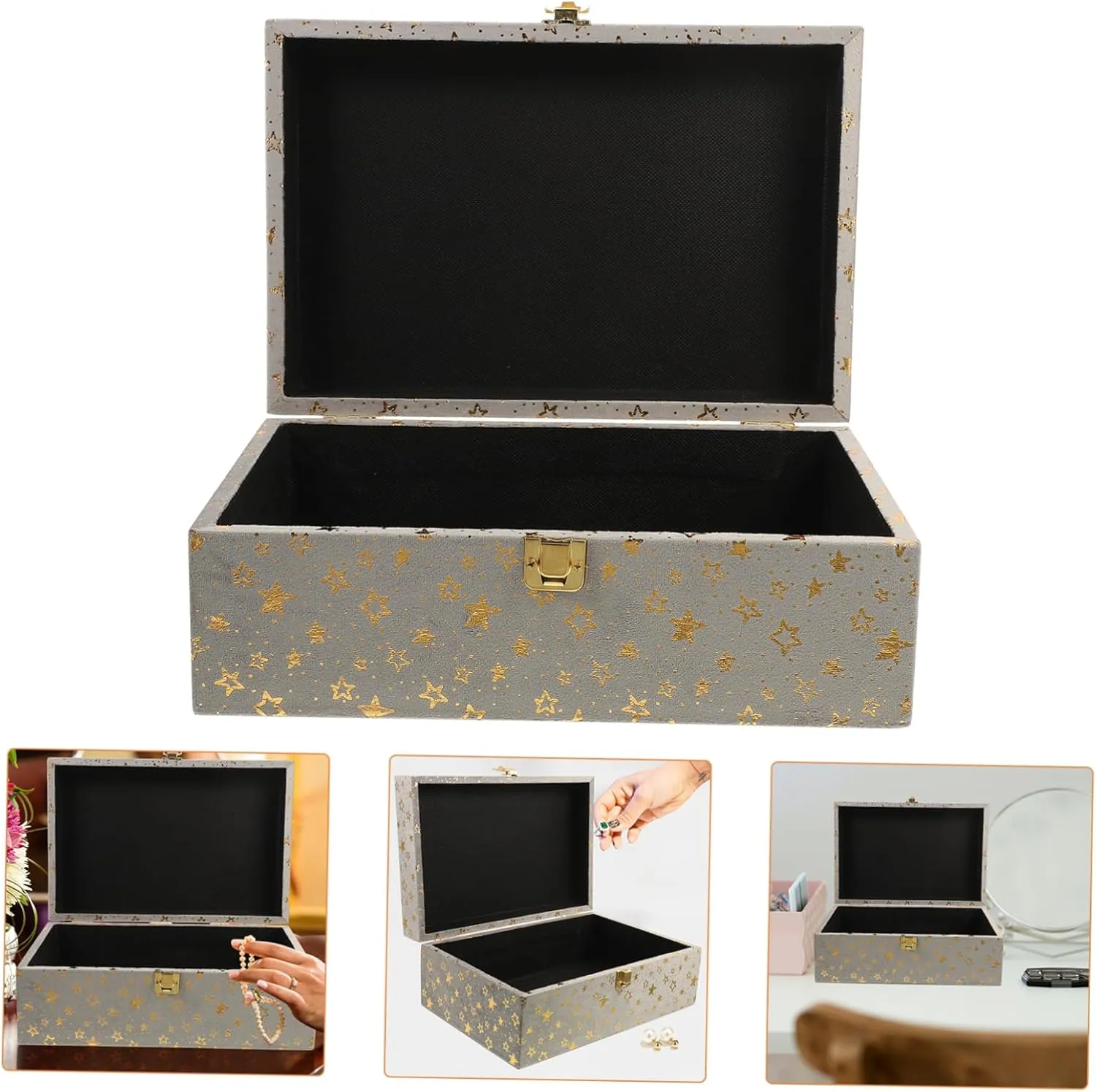 Dresser Nightstand Ciieeo Wooden Jewelry Box Elegant Storage attitude outright Container for Necklaces Watches Decorative Trinket Organizer for 