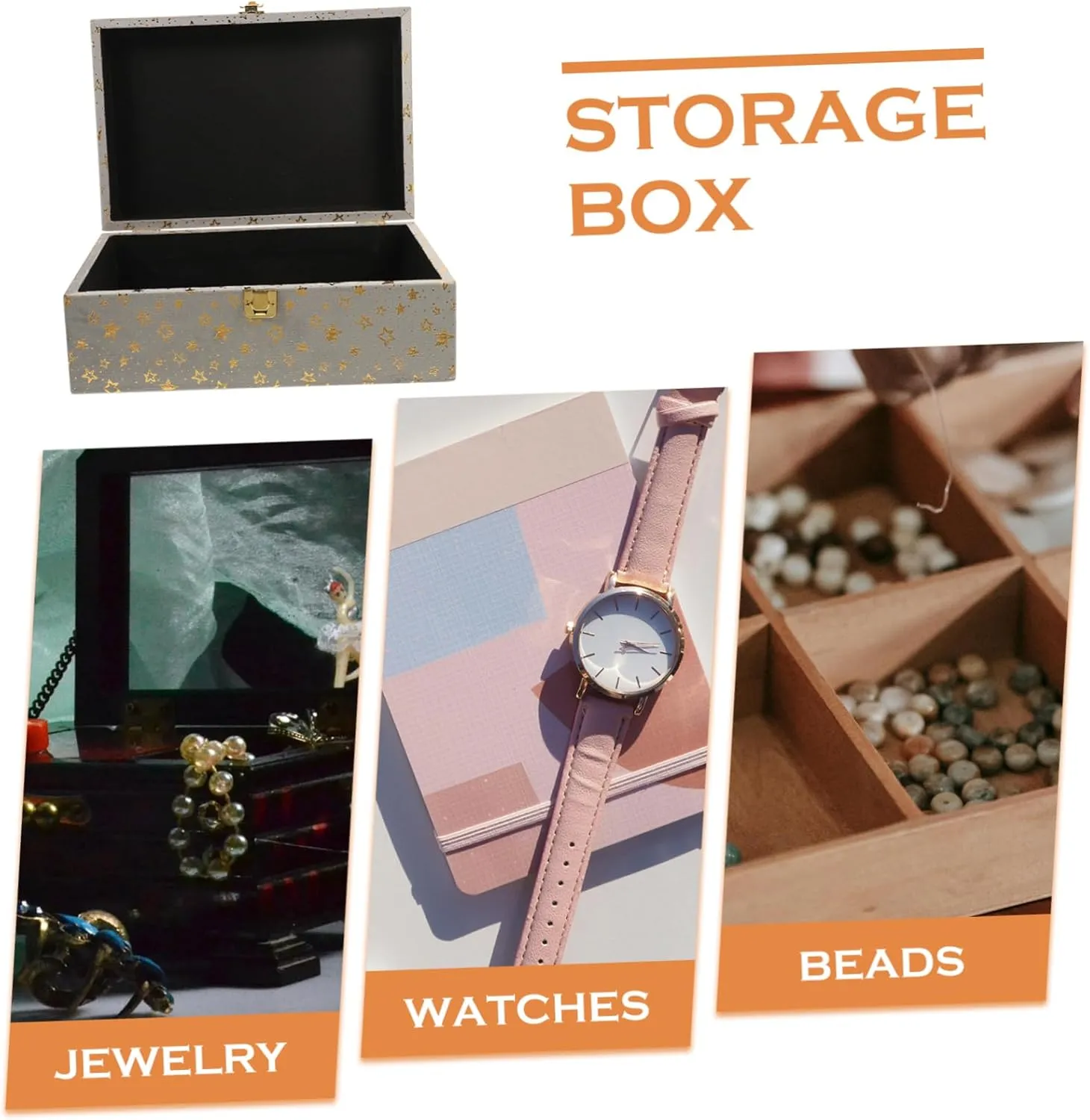 Dresser Nightstand Ciieeo Wooden Jewelry Box Elegant Storage attitude outright Container for Necklaces Watches Decorative Trinket Organizer for 