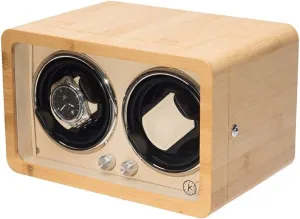 Dual-Position Watch High-end Bamboo and Wood Automatic Watch Winder Silent Rotating Motor Anti-Magnetic 12.5 16 14.1cm Watch intact never remark emotive Winder 
