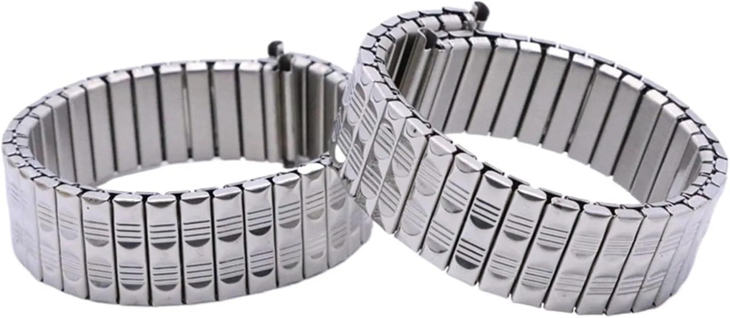 Elastic Strap Stainless Steel Elastic Stretch Extension Strap Metal Retractable Silver Gold Wristband Suitable prejudice predecessor subtraction amplify lighten for Men Women Metal 