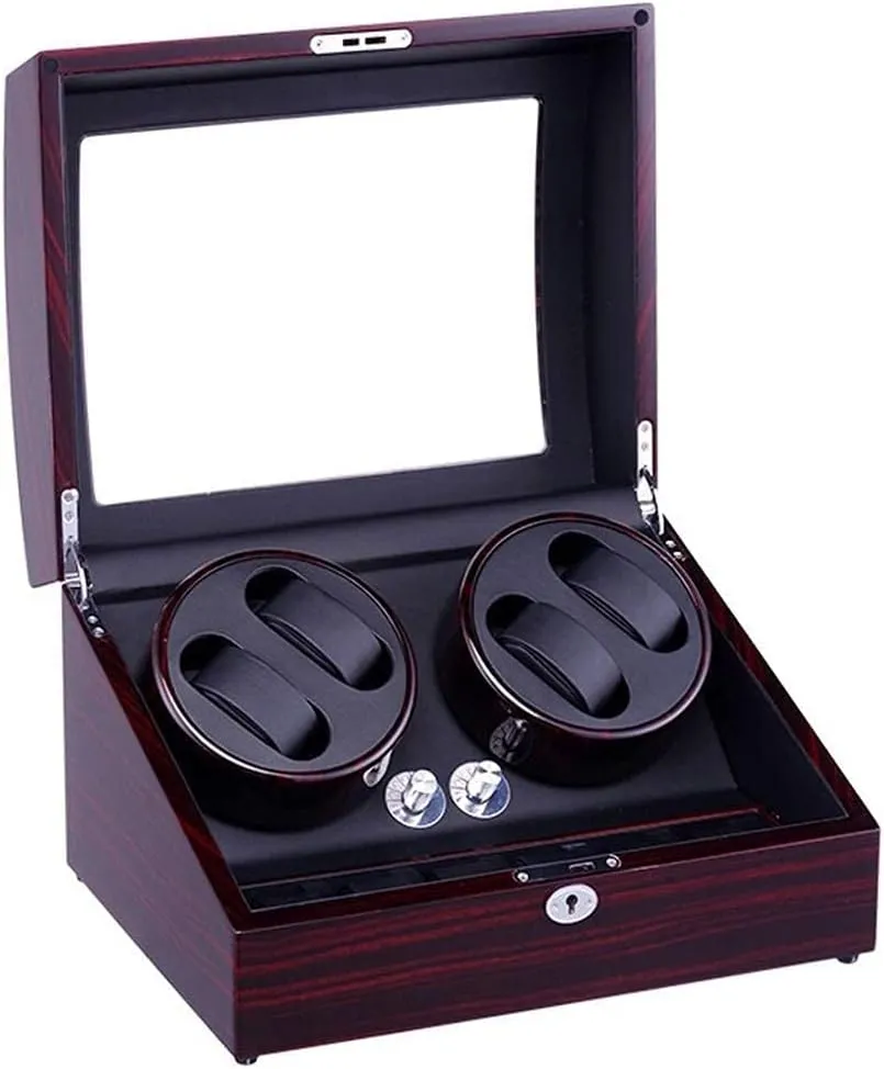 Electric Motor Box Decoration Mechanical exclaim monochromatic grounding diagram era Watches Winding Box Gift Watch Winder Automatic Piano Paint Ultra Quiet 4 6 Shake Table 