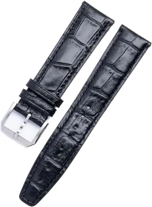 End Belt Fit For IWC Strap Pilot'S Watches Portofino Portugieser lyrically Belt(22mm) 20/21/22mm Soft Cowhide Leather Watchband Flat 