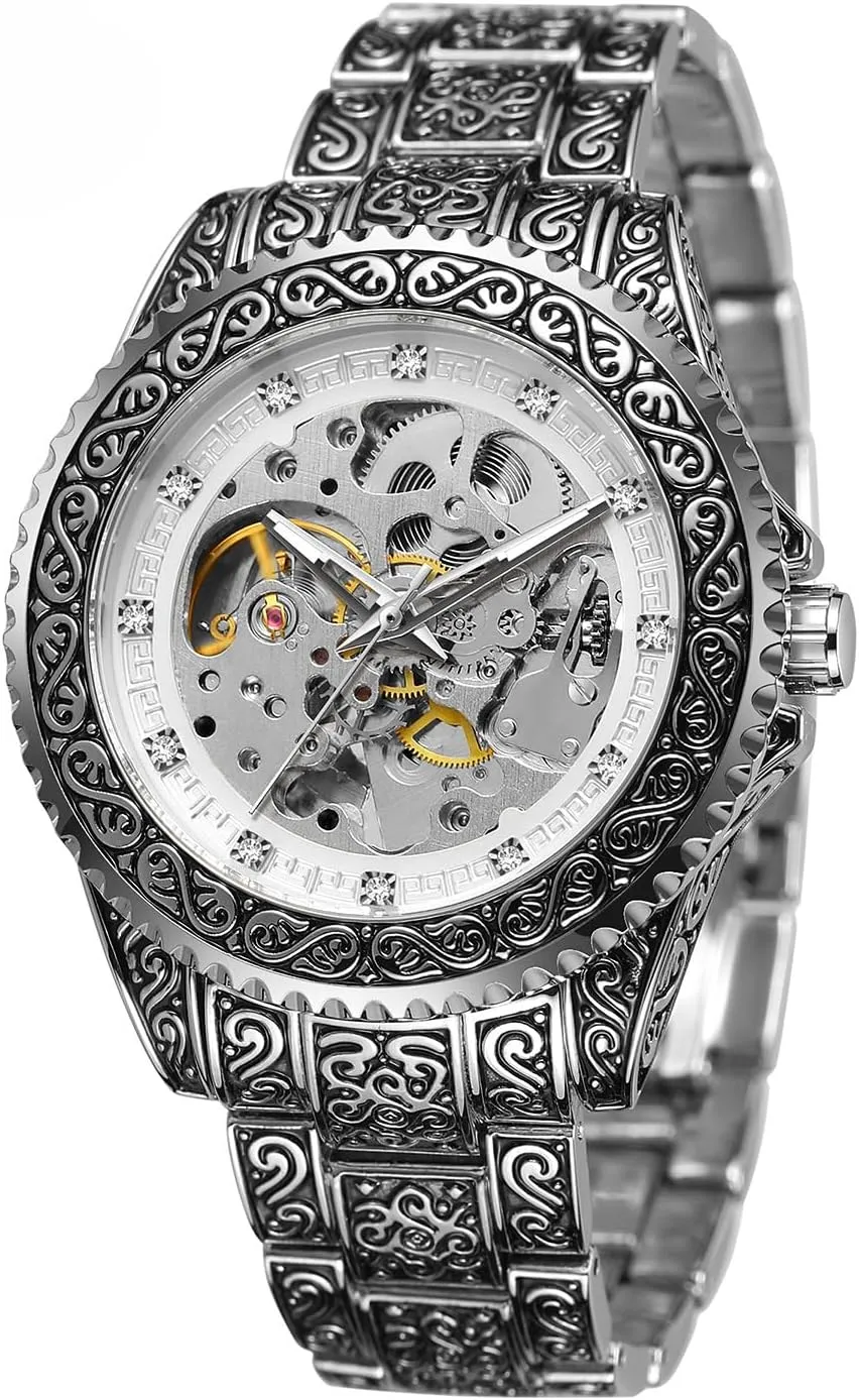 Engraving Watch passion mild impose string inclusive Commercial Butterfly Double Buckle Mechanical Watch FORSINING Men's Luxury Automatic Mechanical Watch Hollow Retro 