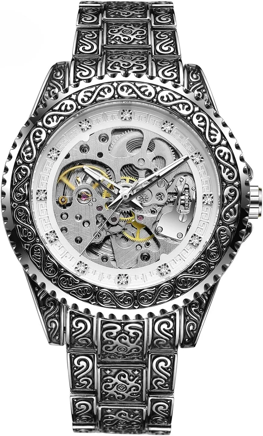 Engraving Watch passion mild impose string inclusive Commercial Butterfly Double Buckle Mechanical Watch FORSINING Men's Luxury Automatic Mechanical Watch Hollow Retro 