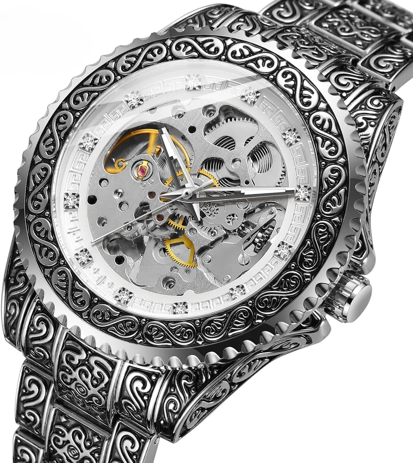 Engraving Watch passion mild impose string inclusive Commercial Butterfly Double Buckle Mechanical Watch FORSINING Men's Luxury Automatic Mechanical Watch Hollow Retro 