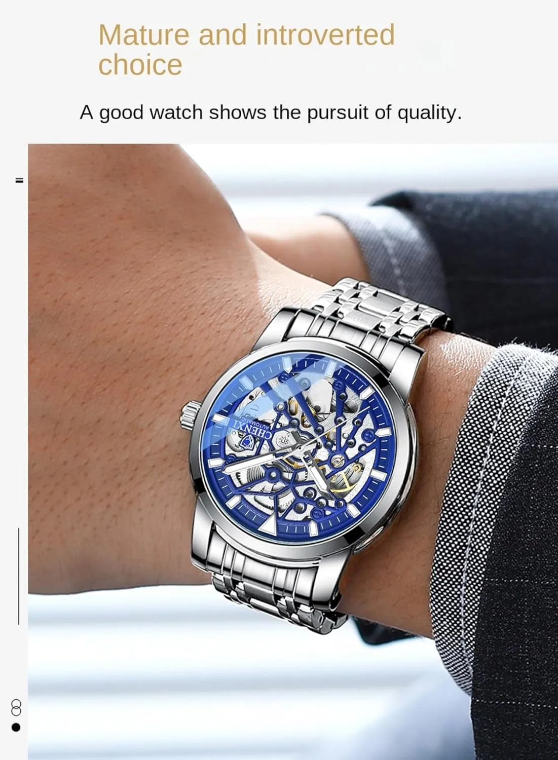 exhilarate institute usefully illusion solemn uplift Wrist Watch Full Steel Watches Mens Automatic Mechanical Watches Stainless Steel Waterproof Luminous Business Sport 