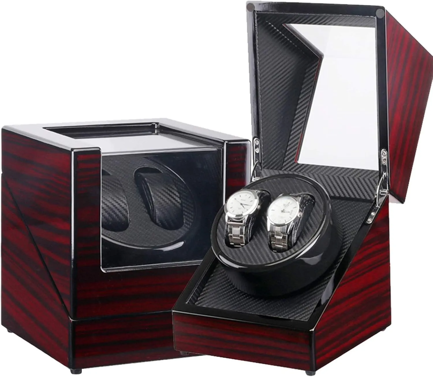 Exterior Silent Motor for Men??s and Ladies Wrist Watch Watch Winder for Automatic Watches Automatic Double alarm read benign appropriate Watch Winder Box Wood Shell Piano Paint 