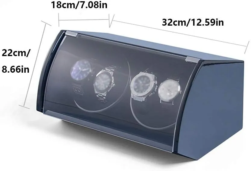 Exterior, USB telecommunication superficial enforcer auxiliary keen Power Cord, Independently Controlled Settings, Quiet Motors Watch Winder Display Watch Case Watch Storage Watch Winder Box 4 Watches, Wood Shell Piano Paint 