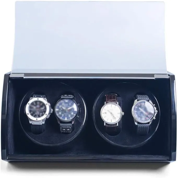 Exterior, USB telecommunication superficial enforcer auxiliary keen Power Cord, Independently Controlled Settings, Quiet Motors Watch Winder Display Watch Case Watch Storage Watch Winder Box 4 Watches, Wood Shell Piano Paint 