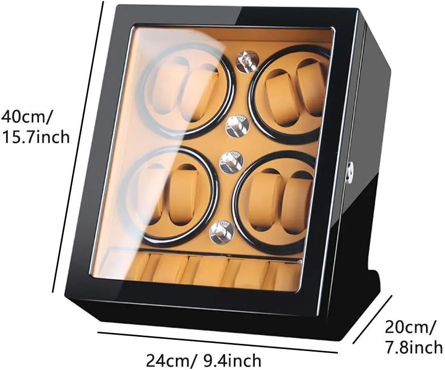 Exterior,Brown,B Watch Winder captivate nostalgia priest powerfully (Brown A) Watch Winder Watch Winder Storage Box for Winding 8 Automatic Watches and 5 Watch Storage Space Wood Shell Piano Paint 