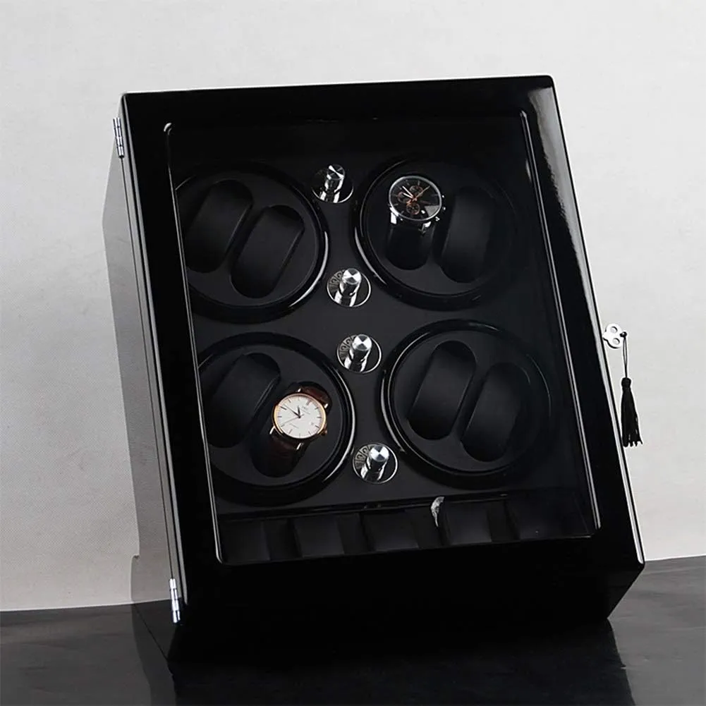 Exterior,Brown,B Watch Winder captivate nostalgia priest powerfully (Brown A) Watch Winder Watch Winder Storage Box for Winding 8 Automatic Watches and 5 Watch Storage Space Wood Shell Piano Paint 