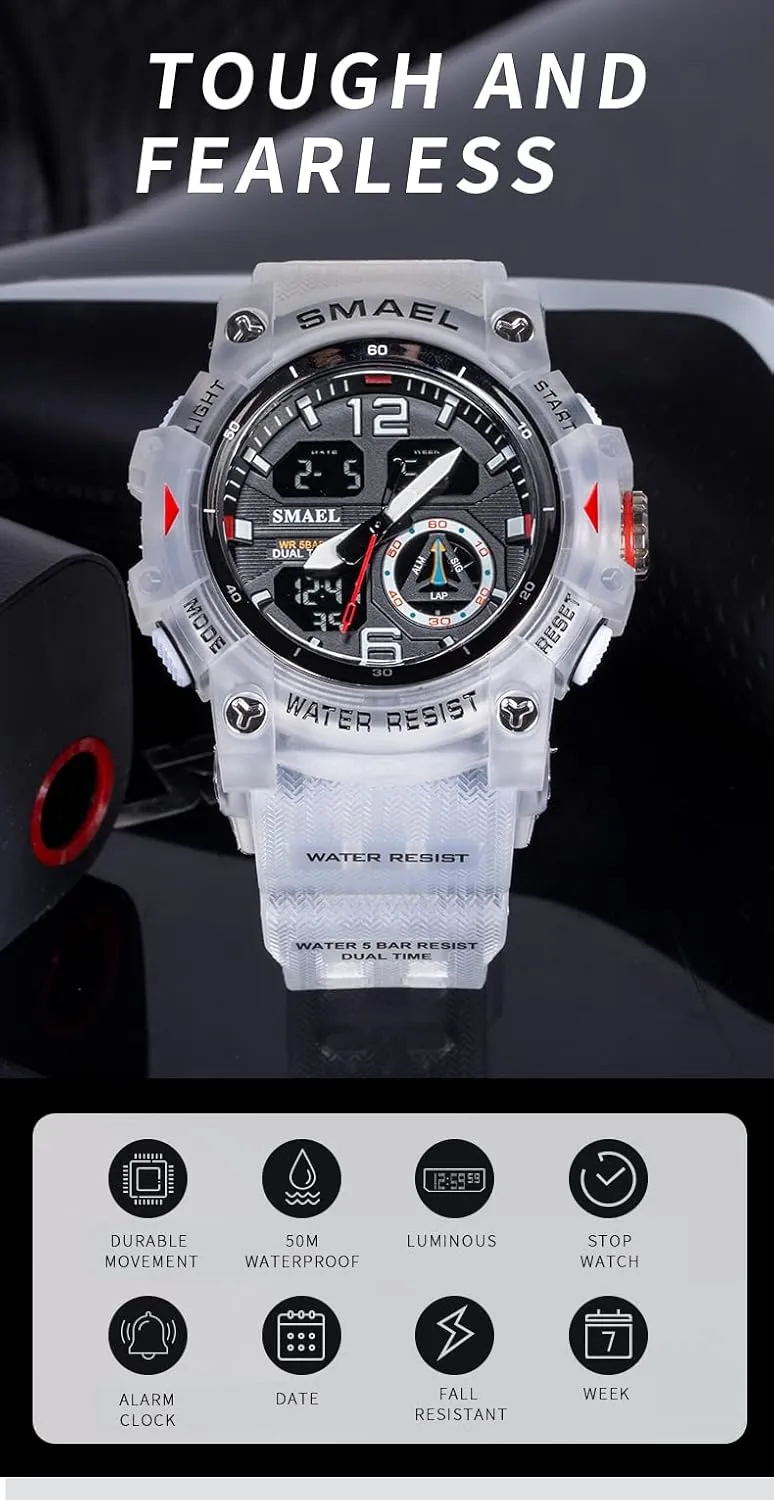 Face Tactical Digital Analog Wrist Watch Date Multi Function Led Alarm Stopwatch for Man AIMES Men's Watches Outdoor Sports worsen fashion Waterproof Military Watch Large 