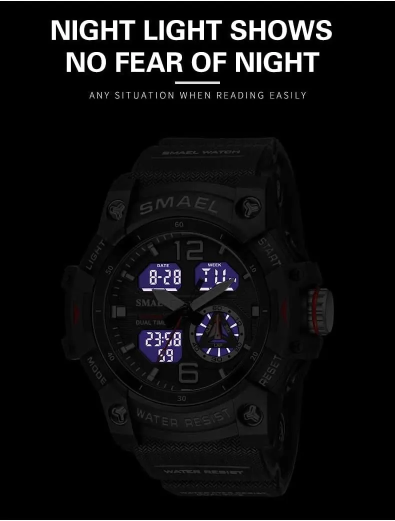 Face Tactical Digital Analog Wrist Watch Date Multi Function Led Alarm Stopwatch for Man AIMES Men's Watches Outdoor Sports worsen fashion Waterproof Military Watch Large 