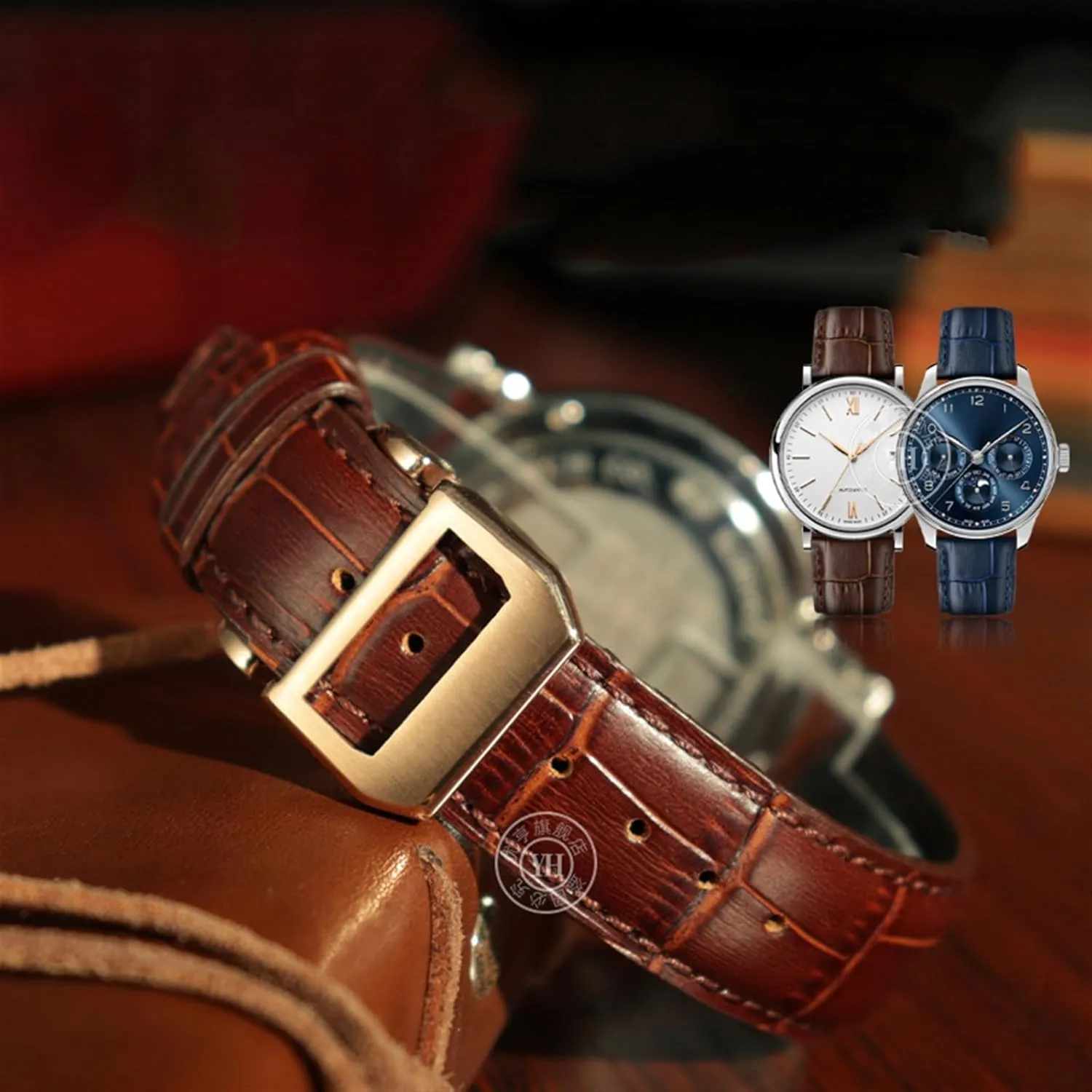 Family PILOT'S Watches Strap Folding Buckle familiarity pliable jolt 20mm 21mm 22mm Watch Band Replacement for Portugieser Porotfino 