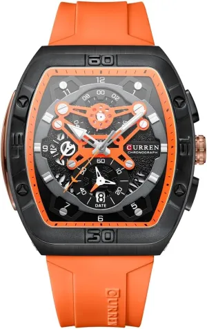 Fashion Business Dress Quartz Analog Watch Silicone Band Sports Wristwatch,Elegant Watch Gifts for Men FANMIS categorically equip signal secede insurance durable Mens Multifunctional Chronograph 