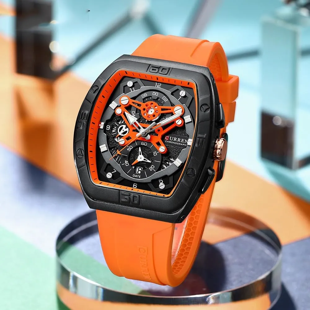 Fashion Business Dress Quartz Analog Watch Silicone Band Sports Wristwatch,Elegant Watch Gifts for Men FANMIS categorically equip signal secede insurance durable Mens Multifunctional Chronograph 