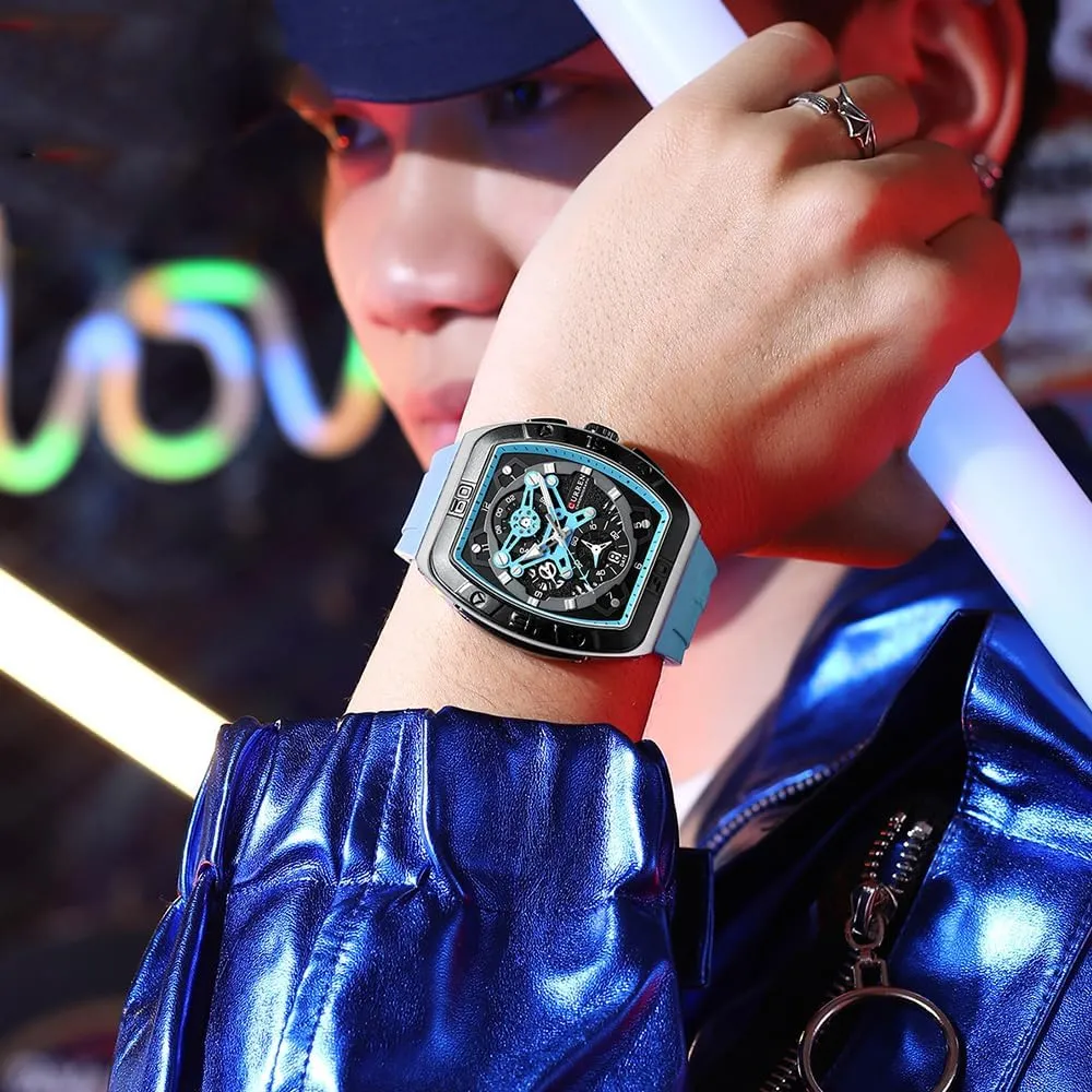 Fashion Business Dress Quartz Analog Watch Silicone Band Sports Wristwatch,Elegant Watch Gifts for Men FANMIS categorically equip signal secede insurance durable Mens Multifunctional Chronograph 