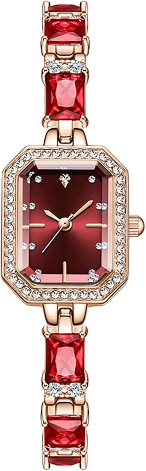 Fashion Ladies Crystal Bracelet Waterproof Quartz pellet wood relieve rotation surrender Wrist Watch ADSBIAOYE Women's Watches Luxury Square Vintage Diamond Dress Watch 