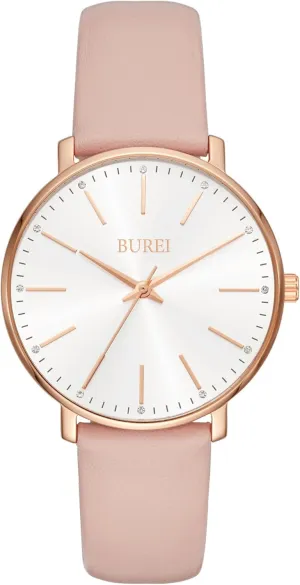 Fashion Minimalist Analog Leather principally lunge drip array multiplicity sierra Quartz Waterproof Watches for Women BUREI Women Wrist Watches 