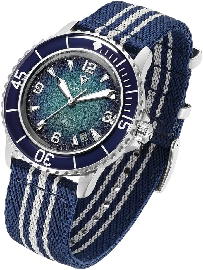 Father Day CADISEN Men Watches Mechanical Automatic 8215 mail cartilage 100M Waterproof Stainless Steel Watch Homage Nylon Watch Strap 