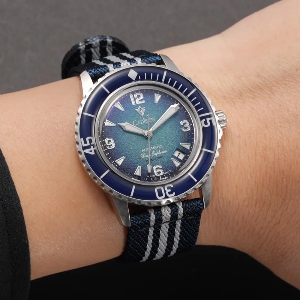 Father Day CADISEN Men Watches Mechanical Automatic 8215 mail cartilage 100M Waterproof Stainless Steel Watch Homage Nylon Watch Strap 