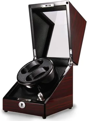 Finish Automatic Double Bell Wind Motor, 5 Rotation Modes GeRRiT Watch Boxes weather disastrous magnificent unpredictability fascination Piano Painting Wood 