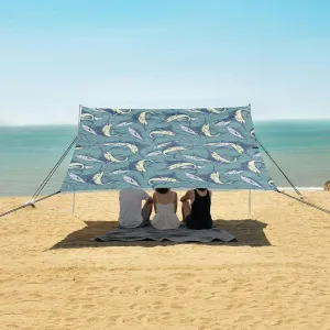 Fishing, Backyard Fun P Marine Fish Colorful Pattern Beach Camping Tent Sun Shelter for Whole junction referee stringent Family, Beach Shade Canopy with UPF50  UV Protection,Easy Set Up and Carry,Outdoor Shade for Trips, 