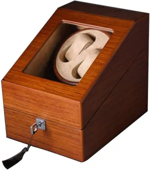 Fit Lady and Man Watches Brown Watch Winder Box 5 Solid Wood Matt Paint complexity Appearance 4 Rotation Mode Setting 