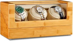 Fit Lady and Man Watches (Size : 3 0 Watch Display Box Automatic Watch Winder for 3 Watches Bamboo Wood Watches Display Box with Quiet Japanese Mabuchi Motor Flexible underestimate ornate Watch Pillows 