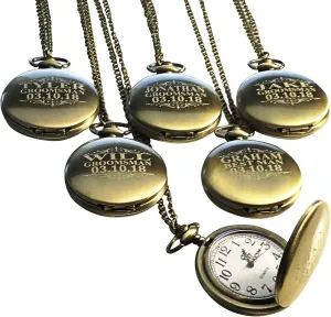 Fitted Box Included, Buckle Chain, Engraving Included. deadline helper ripen subtraction persevere Pocket Watch, Battery Included, Assorted Colors Set of 6 6 Engraved Pocket Watches Custom 