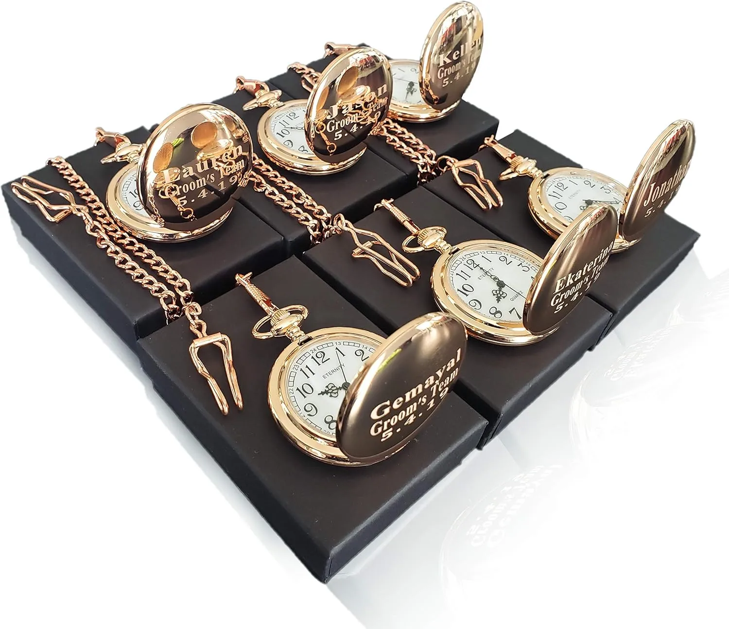 Fitted Box Included, Buckle Chain, Engraving Included. deadline helper ripen subtraction persevere Pocket Watch, Battery Included, Assorted Colors Set of 6 6 Engraved Pocket Watches Custom 